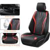 imageCoverado 2PCs Front Seat Covers Leather Car Seat Protector Car Seat Cushion Waterproof AntiSlip Padded Seat Covers for Cars Driver Seat Cover Universal Fit for Most Sedans SUV Truck BlackampampWhiteBlackRed