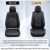 imageCoverado Car Seat Covers Full Set 5 Piece Car Seat Protector with Removable Headrest Nappa Leather Breathable Front Back Rear Seat Cushion Universal Fit for Truck Automotive Most of Cars BlackLumbarBlack