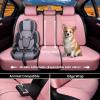 imageCoverado Car Seat Covers Full Set 5 Piece Car Seat Protector with Removable Headrest Nappa Leather Breathable Front Back Rear Seat Cushion Universal Fit for Truck Automotive Most of Cars BlackNappaPink