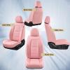 imageCoverado Car Seat Covers Full Set 5 Piece Car Seat Protector with Removable Headrest Nappa Leather Breathable Front Back Rear Seat Cushion Universal Fit for Truck Automotive Most of Cars BlackNappaPink