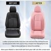 imageCoverado Car Seat Covers Full Set 5 Piece Car Seat Protector with Removable Headrest Nappa Leather Breathable Front Back Rear Seat Cushion Universal Fit for Truck Automotive Most of Cars BlackNappaPink