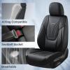 imageCoverado Car Seat Covers Full Set 5 Piece Car Seat Protector with Removable Headrest Nappa Leather Breathable Front Back Rear Seat Cushion Universal Fit for Truck Automotive Most of Cars BlackLumbarBlack