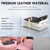 imageCoverado Car Seat Covers Full Set 5 Piece Car Seat Protector with Removable Headrest Nappa Leather Breathable Front Back Rear Seat Cushion Universal Fit for Truck Automotive Most of Cars BlackNappaPink