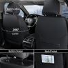 imageCoverado Car Seat Covers Full Set 5 Piece Car Seat Protector with Removable Headrest Nappa Leather Breathable Front Back Rear Seat Cushion Universal Fit for Truck Automotive Most of Cars BlackLumbarBlack