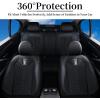 imageCoverado Car Seat Covers Full Set 5 Seats Universal Seat Covers for Cars Breathable Fabricampamp Faux Leather Auto Seat Cushions Front and Rear Seat Protectors Fit for Most Sedans SUV Truck PinkSoftBlack