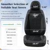 imageCoverado Car Seat Covers Full Set 5 Seats Universal Seat Covers for Cars Breathable Fabricampamp Faux Leather Auto Seat Cushions Front and Rear Seat Protectors Fit for Most Sedans SUV Truck PinkSoftBlack