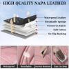 imageCoverado Car Seat Covers Full Set Automotive Front and Rear Seat Covers with Backrest Nappa Leather Car Seat Protectors Waterproof Universal for Most VehiclesBlackPink
