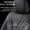 imageCoverado Car Seat Covers Full Set Automotive Front and Rear Seat Covers with Backrest Nappa Leather Car Seat Protectors Waterproof Universal for Most VehiclesBlackBlack