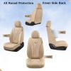 imageCoverado Car Seat Covers Full Set Automotive Front and Rear Seat Covers with Backrest Nappa Leather Car Seat Protectors Waterproof Universal for Most VehiclesBlackBeige