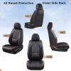 imageCoverado Car Seat Covers Full Set Automotive Front and Rear Seat Covers with Backrest Nappa Leather Car Seat Protectors Waterproof Universal for Most VehiclesBlackBlackRedLumbar Support
