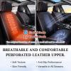 imageCoverado Car Seat Covers Full Set Automotive Front and Rear Seat Covers with Backrest Nappa Leather Car Seat Protectors Waterproof Universal for Most VehiclesBlackBlackRedLumbar Support