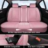 imageCoverado Car Seat Covers Full Set Automotive Front and Rear Seat Covers with Backrest Nappa Leather Car Seat Protectors Waterproof Universal for Most VehiclesBlackPink
