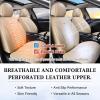 imageCoverado Car Seat Covers Full Set Automotive Front and Rear Seat Covers with Backrest Nappa Leather Car Seat Protectors Waterproof Universal for Most VehiclesBlackBeige