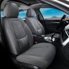 imageCoverado Car Seat Covers Full Set Automotive Front and Rear Seat Covers with Backrest Nappa Leather Car Seat Protectors Waterproof Universal for Most VehiclesBlackGrayLumbar Support