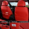 imageCoverado Car Seat Covers Full Set Automotive Front and Rear Seat Covers with Backrest Nappa Leather Car Seat Protectors Waterproof Universal for Most VehiclesBlackRed