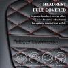 imageCoverado Car Seat Covers Full Set Automotive Front and Rear Seat Covers with Backrest Nappa Leather Car Seat Protectors Waterproof Universal for Most VehiclesBlackBlackRedLumbar Support