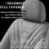 imageCoverado Car Seat Covers Full Set Automotive Front and Rear Seat Covers with Backrest Nappa Leather Car Seat Protectors Waterproof Universal for Most VehiclesBlackGray