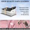 imageCoverado Car Seat Covers Full Set Automotive Front and Rear Seat Covers with Backrest Nappa Leather Car Seat Protectors Waterproof Universal for Most VehiclesBlackPinkLumbar Support