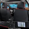 imageCoverado Car Seat Covers Full Set Automotive Front and Rear Seat Covers with Backrest Nappa Leather Car Seat Protectors Waterproof Universal for Most VehiclesBlackBlackRedLumbar Support