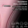 imageCoverado Car Seat Covers Full Set Automotive Front and Rear Seat Covers with Backrest Nappa Leather Car Seat Protectors Waterproof Universal for Most VehiclesBlackPink