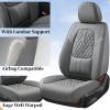 imageCoverado Car Seat Covers Full Set Automotive Front and Rear Seat Covers with Backrest Nappa Leather Car Seat Protectors Waterproof Universal for Most VehiclesBlackGrayLumbar Support