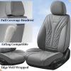 imageCoverado Car Seat Covers Full Set Automotive Front and Rear Seat Covers with Backrest Nappa Leather Car Seat Protectors Waterproof Universal for Most VehiclesBlackGray