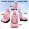 imageCoverado Car Seat Covers Full Set Automotive Front and Rear Seat Covers with Backrest Nappa Leather Car Seat Protectors Waterproof Universal for Most VehiclesBlackPink