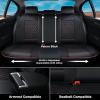 imageCoverado Car Seat Covers Full Set Automotive Front and Rear Seat Covers with Backrest Nappa Leather Car Seat Protectors Waterproof Universal for Most VehiclesBlackBlackRedLumbar Support
