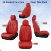 imageCoverado Car Seat Covers Full Set Automotive Front and Rear Seat Covers with Backrest Nappa Leather Car Seat Protectors Waterproof Universal for Most VehiclesBlackRed