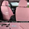 imageCoverado Car Seat Covers Full Set Automotive Front and Rear Seat Covers with Backrest Nappa Leather Car Seat Protectors Waterproof Universal for Most VehiclesBlackPink
