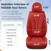 imageCoverado Car Seat Covers Full Set Automotive Front and Rear Seat Covers with Backrest Nappa Leather Car Seat Protectors Waterproof Universal for Most VehiclesBlackRed