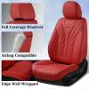 imageCoverado Car Seat Covers Full Set Automotive Front and Rear Seat Covers with Backrest Nappa Leather Car Seat Protectors Waterproof Universal for Most VehiclesBlackRed