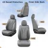 imageCoverado Car Seat Covers Full Set Automotive Front and Rear Seat Covers with Backrest Nappa Leather Car Seat Protectors Waterproof Universal for Most VehiclesBlackGray