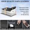 imageCoverado Car Seat Covers Full Set Automotive Front and Rear Seat Covers with Backrest Nappa Leather Car Seat Protectors Waterproof Universal for Most VehiclesBlackBlackRedLumbar Support