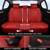 imageCoverado Car Seat Covers Full Set Automotive Front and Rear Seat Covers with Backrest Nappa Leather Car Seat Protectors Waterproof Universal for Most VehiclesBlackRed