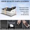 imageCoverado Car Seat Covers Full Set Automotive Front and Rear Seat Covers with Backrest Nappa Leather Car Seat Protectors Waterproof Universal for Most VehiclesBlackBlackRedLumbar Support