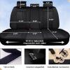 imageCoverado Car Seat Covers Full Set Automotive Front and Rear Seat Covers with Backrest Nappa Leather Car Seat Protectors Waterproof Universal for Most VehiclesBlackBlack