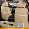 imageCoverado Car Seat Covers Full Set Automotive Front and Rear Seat Covers with Backrest Nappa Leather Car Seat Protectors Waterproof Universal for Most VehiclesBlackBeige
