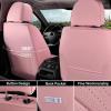 imageCoverado Car Seat Covers Full Set Automotive Front and Rear Seat Covers with Backrest Nappa Leather Car Seat Protectors Waterproof Universal for Most VehiclesBlackPinkLumbar Support