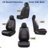 imageCoverado Car Seat Covers Full Set Automotive Front and Rear Seat Covers with Backrest Nappa Leather Car Seat Protectors Waterproof Universal for Most VehiclesBlackBlackRedLumbar Support