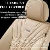 imageCoverado Car Seat Covers Full Set Automotive Front and Rear Seat Covers with Backrest Nappa Leather Car Seat Protectors Waterproof Universal for Most VehiclesBlackBeige