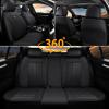 imageCoverado Car Seat Covers Full Set Automotive Front and Rear Seat Covers with Backrest Nappa Leather Car Seat Protectors Waterproof Universal for Most VehiclesBlackBlack