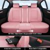 imageCoverado Car Seat Covers Full Set Automotive Front and Rear Seat Covers with Backrest Nappa Leather Car Seat Protectors Waterproof Universal for Most VehiclesBlackPinkLumbar Support