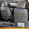 imageCoverado Car Seat Covers Full Set Automotive Front and Rear Seat Covers with Backrest Nappa Leather Car Seat Protectors Waterproof Universal for Most VehiclesBlackGray
