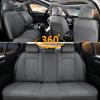 imageCoverado Car Seat Covers Full Set Automotive Front and Rear Seat Covers with Backrest Nappa Leather Car Seat Protectors Waterproof Universal for Most VehiclesBlackGray