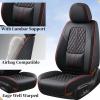 imageCoverado Car Seat Covers Full Set Automotive Front and Rear Seat Covers with Backrest Nappa Leather Car Seat Protectors Waterproof Universal for Most VehiclesBlackBlackRedLumbar Support