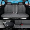 imageCoverado Car Seat Covers Full Set Automotive Front and Rear Seat Covers with Backrest Nappa Leather Car Seat Protectors Waterproof Universal for Most VehiclesBlackGrayLumbar Support