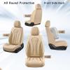 imageCoverado Car Seat Covers Full Set Black Seat Covers for Car with Lumbar Support Nappa Leather Seat Covers Waterproof Car Seat Protectors Universal Fit for Most Cars SUV TrucksPink