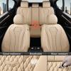 imageCoverado Car Seat Covers Full Set Black Seat Covers for Car with Lumbar Support Nappa Leather Seat Covers Waterproof Car Seat Protectors Universal Fit for Most Cars SUV TrucksPink