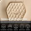 imageCoverado Car Seat Covers Full Set Black Seat Covers for Car with Lumbar Support Nappa Leather Seat Covers Waterproof Car Seat Protectors Universal Fit for Most Cars SUV TrucksPink
